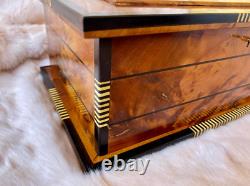 Luxury Rare Royal Vintage Thuya wood jewellery Box With Key Christmas gift idea