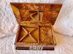 Luxury Rare Royal Vintage Thuya wood jewellery Box With Key Christmas gift idea