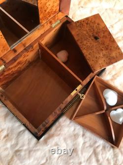 Luxury Rare Royal Vintage Thuya wood jewellery Box With Key Christmas gift idea