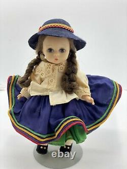 Madame Alexander Doll 8 Inch Kins Bent Knee Bolivia 386 Stand A Box Vintage Rare