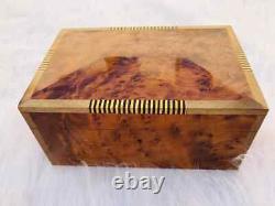 Makeup box case vintage wood wooden box with lid lacquer box antique box