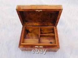 Makeup box case vintage wood wooden box with lid lacquer box antique box