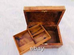 Makeup box case vintage wood wooden box with lid lacquer box antique box