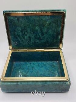 Marble Malachite Trinket Jewelry Box Vintage Free Shipping