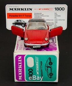 Märklin 1800 Porsche 911 T Targa. Red/Black. VNMint in Window Box. Vintage