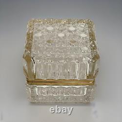 Mid-Century Vintage Westminster Baccarat Style Crystal Hinged Vanity Jewelry Box