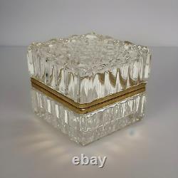 Mid-Century Vintage Westminster Baccarat Style Crystal Hinged Vanity Jewelry Box