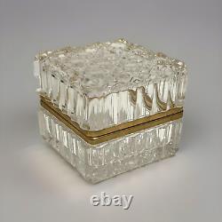 Mid-Century Vintage Westminster Baccarat Style Crystal Hinged Vanity Jewelry Box