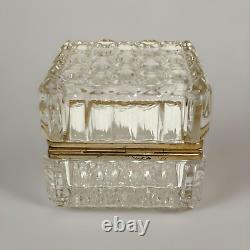 Mid-Century Vintage Westminster Baccarat Style Crystal Hinged Vanity Jewelry Box