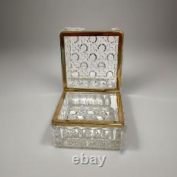 Mid-Century Vintage Westminster Baccarat Style Crystal Hinged Vanity Jewelry Box