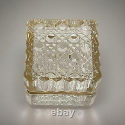 Mid-Century Vintage Westminster Baccarat Style Crystal Hinged Vanity Jewelry Box