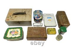 Mixed Lot Vintage Used Metal Tin Trinket Boxes Containers Pokemon Walt Disney