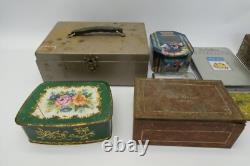 Mixed Lot Vintage Used Metal Tin Trinket Boxes Containers Pokemon Walt Disney