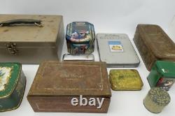 Mixed Lot Vintage Used Metal Tin Trinket Boxes Containers Pokemon Walt Disney