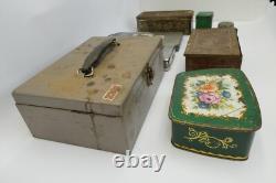 Mixed Lot Vintage Used Metal Tin Trinket Boxes Containers Pokemon Walt Disney