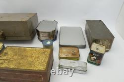 Mixed Lot Vintage Used Metal Tin Trinket Boxes Containers Pokemon Walt Disney
