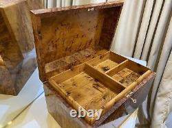 Moroccan jewellery burl thuya large Box lockable wooden burl Jewelry Box