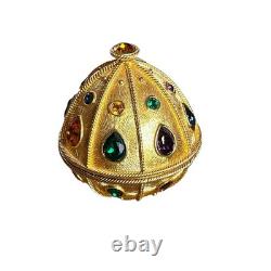 NAPIER #248/500 gold bejeweled egg shaped trinket box rare vintage 1990's