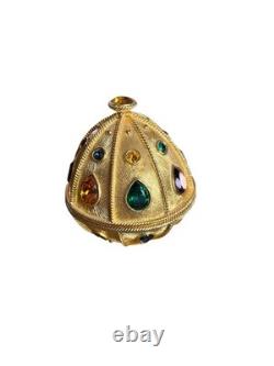 NAPIER #248/500 gold bejeweled egg shaped trinket box rare vintage 1990's