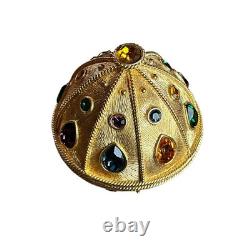NAPIER #248/500 gold bejeweled egg shaped trinket box rare vintage 1990's