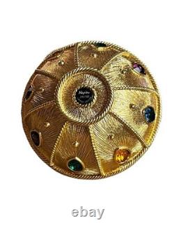 NAPIER #248/500 gold bejeweled egg shaped trinket box rare vintage 1990's
