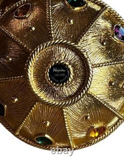 NAPIER #248/500 gold bejeweled egg shaped trinket box rare vintage 1990's