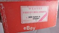 NORFOLK & WESTERN 305 Weaver RS3 Diesel Locomotive O Scale with box vtg