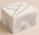 Natural Vintage Grey Marble Rectangular Storage Box With Cover, 4 X 6