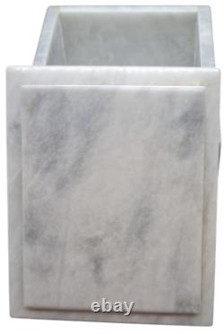 Natural Vintage Grey Marble Rectangular Storage Box with Cover, 4 x 6