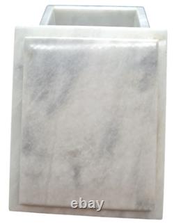 Natural Vintage Grey Marble Rectangular Storage Box with Cover, 4 x 6