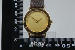 Near MINT withBox GUCCI 3000.2. M Gold Dial 32mm Quartz Men's Vintage Watch