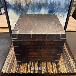 Old Antique Handmade Wooden Iron Fitted Multipurpose Storage Box