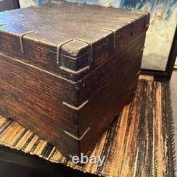 Old Antique Handmade Wooden Iron Fitted Multipurpose Storage Box