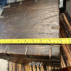 Old Antique Handmade Wooden Iron Fitted Multipurpose Storage Box