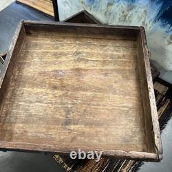 Old Antique Handmade Wooden Iron Fitted Multipurpose Storage Box