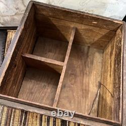 Old Antique Handmade Wooden Iron Fitted Multipurpose Storage Box