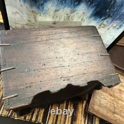Old Antique Handmade Wooden Iron Fitted Multipurpose Storage Box