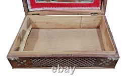 Old Vintage Antique Emobessd & Engraved Design Wooden Jewelry / Money Box