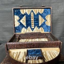 Old Vintage Sewing Kit Box Needle Thread Storage Case Wooden Box Sewing Storage