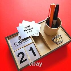 Omega Watch Desk Organiser Calendar Caddy Vintage Electronic Branding Swiss