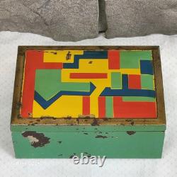 Original German Vintage BAUHAUS Jewelry Cigarette ART DECO Hinged Metal Box Rare