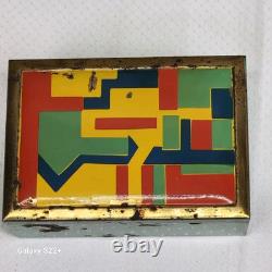 Original German Vintage BAUHAUS Jewelry Cigarette ART DECO Hinged Metal Box Rare