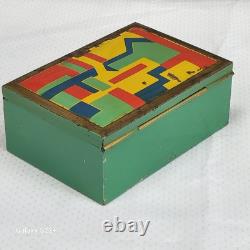 Original German Vintage BAUHAUS Jewelry Cigarette ART DECO Hinged Metal Box Rare