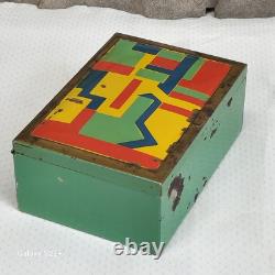 Original German Vintage BAUHAUS Jewelry Cigarette ART DECO Hinged Metal Box Rare