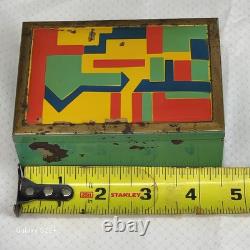 Original German Vintage BAUHAUS Jewelry Cigarette ART DECO Hinged Metal Box Rare