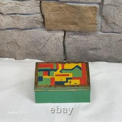 Original German Vintage BAUHAUS Jewelry Cigarette ART DECO Hinged Metal Box Rare