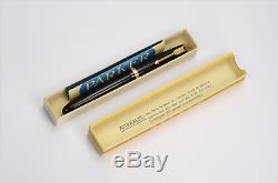 PARKER Duofold Black & Gold Vintage Fountain Pen England Boxed 1960's GREAT USER