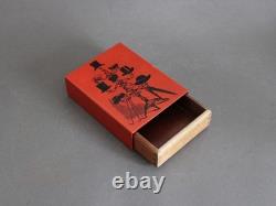 PIERO FORNASETTI slide box, Vintage 1950s, Wood & metal with hats motif, Italy
