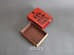 PIERO FORNASETTI slide box, Vintage 1950s, Wood & metal with hats motif, Italy