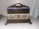 Pv09417 Vintage Wong Lee (wl 1895) Cherubs Crackled Ceramic & Brass Lidded Box
